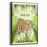 Explore India Retro Tiger Travel Poster | Vintage Jungle Art Print