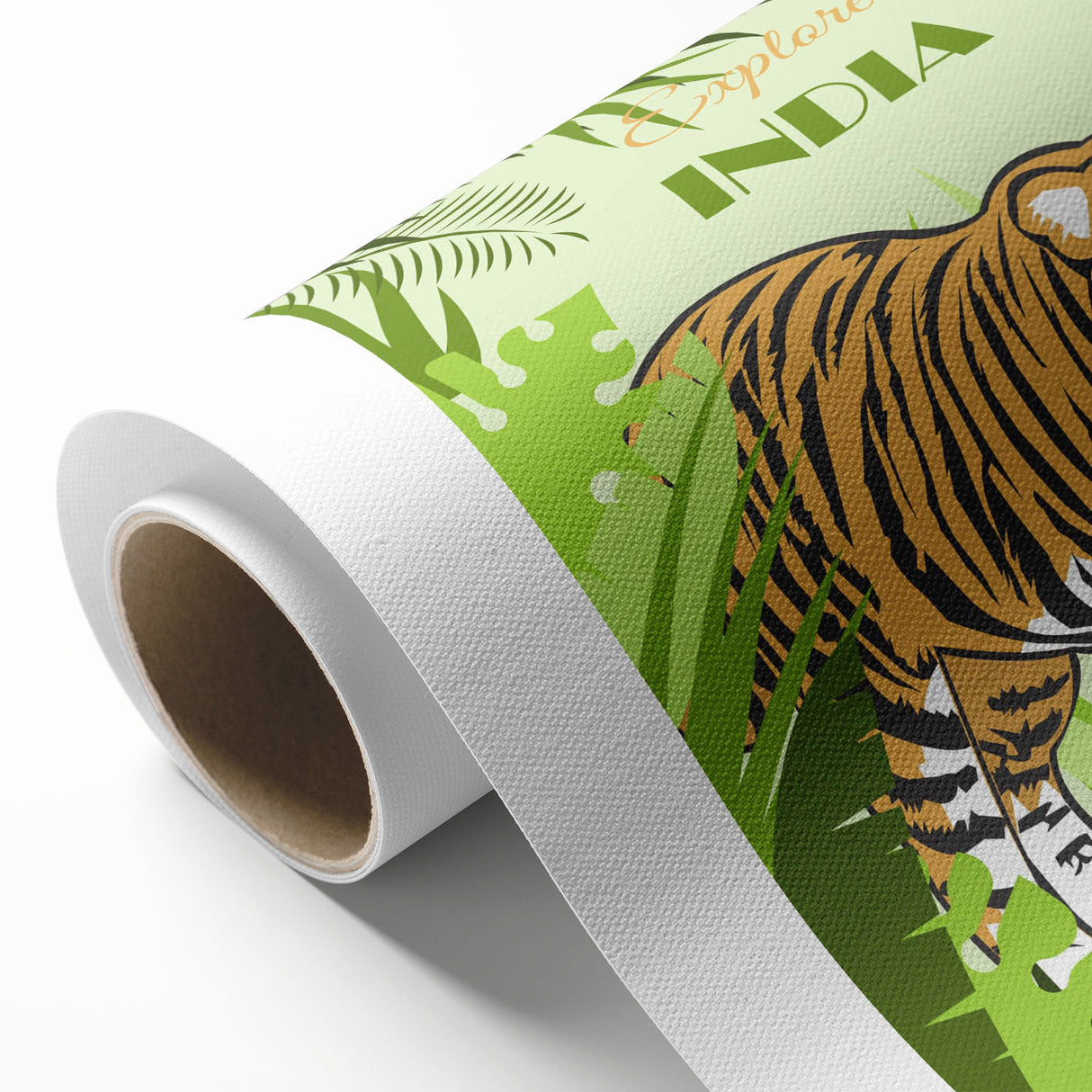 Explore India Retro Tiger Travel Poster | Vintage Jungle Art Print