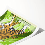 Explore India Retro Tiger Travel Poster | Vintage Jungle Art Print