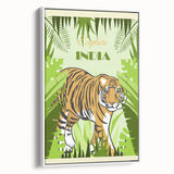 Explore India Retro Tiger Travel Poster | Vintage Jungle Art Print