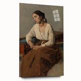 Poignant Realism Portrait | Melancholy Italian Woman by Camille Corot