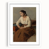 Poignant Realism Portrait | Melancholy Italian Woman by Camille Corot
