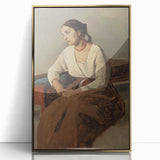 Poignant Realism Portrait | Melancholy Italian Woman by Camille Corot