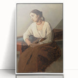 Poignant Realism Portrait | Melancholy Italian Woman by Camille Corot