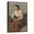 Poignant Realism Portrait | Melancholy Italian Woman by Camille Corot