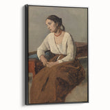 Poignant Realism Portrait | Melancholy Italian Woman by Camille Corot