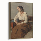 Poignant Realism Portrait | Melancholy Italian Woman by Camille Corot