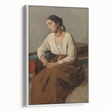 Poignant Realism Portrait | Melancholy Italian Woman by Camille Corot