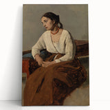 Poignant Realism Portrait | Melancholy Italian Woman by Camille Corot