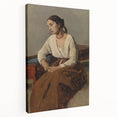 Poignant Realism Portrait | Melancholy Italian Woman by Camille Corot
