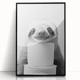Adorable Sloth Bathroom Wall Art - Fun Black and White Bathroom Decor