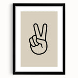 Peace Hand Sign Wall Art - Boys Room Wall Art Kids Wall Art Prints