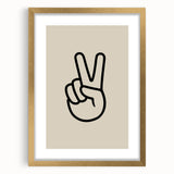 Peace Hand Sign Wall Art - Boys Room Wall Art Kids Wall Art Prints