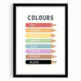 Kids Educational Wall Art - Color Learning Chart for Kids' Rooms