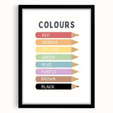 Kids Educational Wall Art - Color Learning Chart for Kids' Rooms