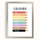 Kids Educational Wall Art - Color Learning Chart for Kids' Rooms