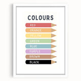 Kids Educational Wall Art - Color Learning Chart for Kids' Rooms