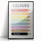 Kids Educational Wall Art - Color Learning Chart for Kids' Rooms