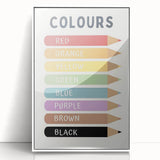 Kids Educational Wall Art - Color Learning Chart for Kids' Rooms