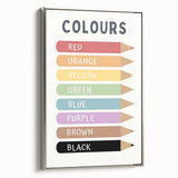 Kids Educational Wall Art - Color Learning Chart for Kids' Rooms