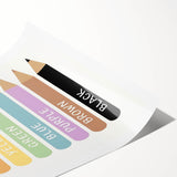 Kids Educational Wall Art - Color Learning Chart for Kids' Rooms