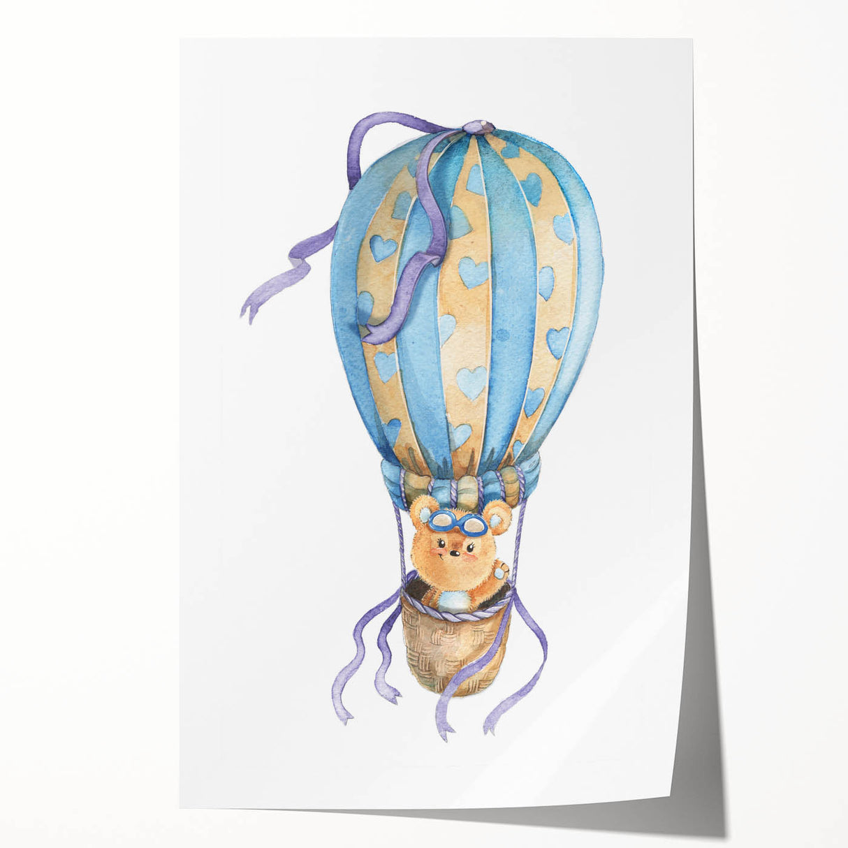 Sky Adventure Bear - Nursery Acrylic Wall Art for Kids