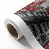 Art Deco poster of Paris scenery in muted beige and cream tones on rolled canvas, ideal for nursery wall art.