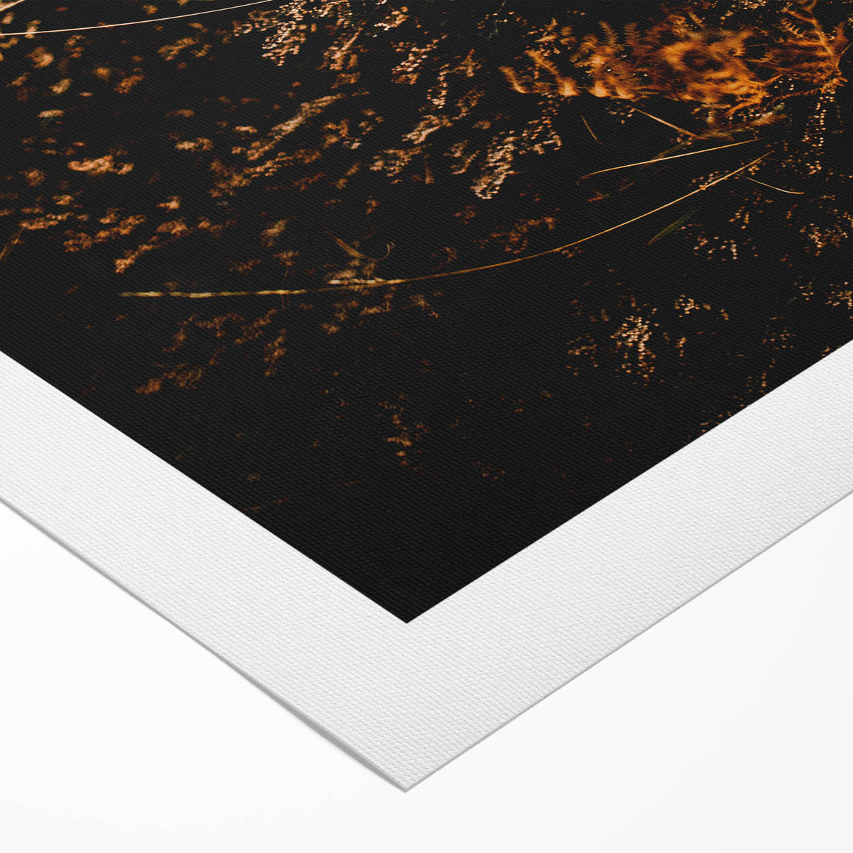 Art deco poster on rolled canvas featuring an autumnal scene with warm orange and brown tones, ideal for dining room decor.