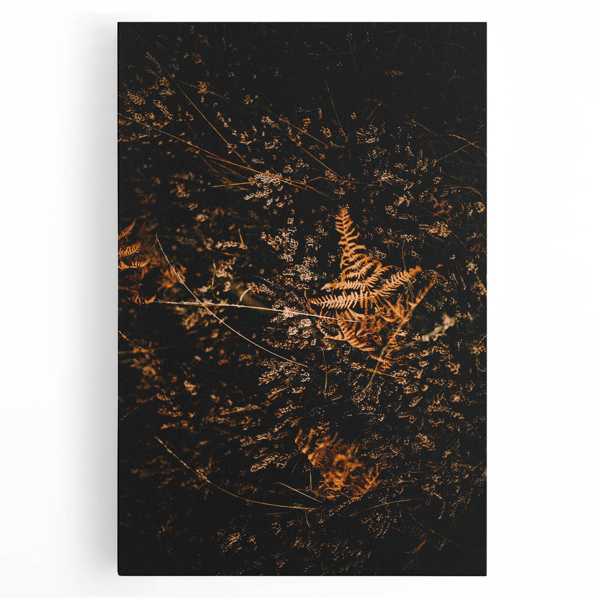 Large black and white stretched canvas depicting a minimalist autumn tree, ideal for kitchen wall art.