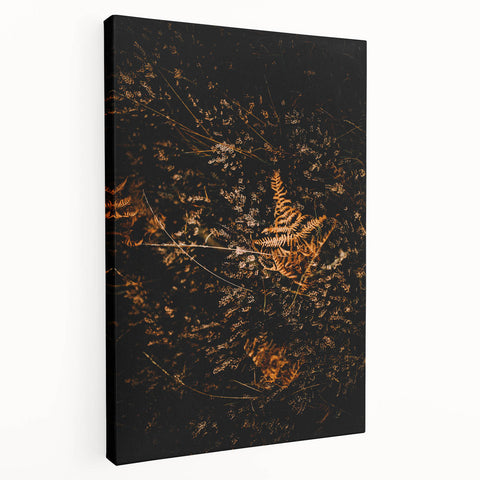 Autumn-themed abstract painting on stretched canvas, featuring warm orange and brown tones, ideal for kitchen wall art.