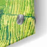 Large abstract wall art in mid-century modernist style, featuring pastel shades on acrylic glass.