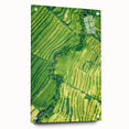 Large abstract wall art on acrylic, featuring swirling blue and green tones, suitable for bedroom or dining room decor.