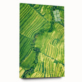 Large abstract wall art on acrylic glass depicting vibrant spring colors, ideal for bedroom or dining room decor.