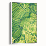 Vintage poster art of spring season on extra large framed canvas, featuring colorful flora against a black background.