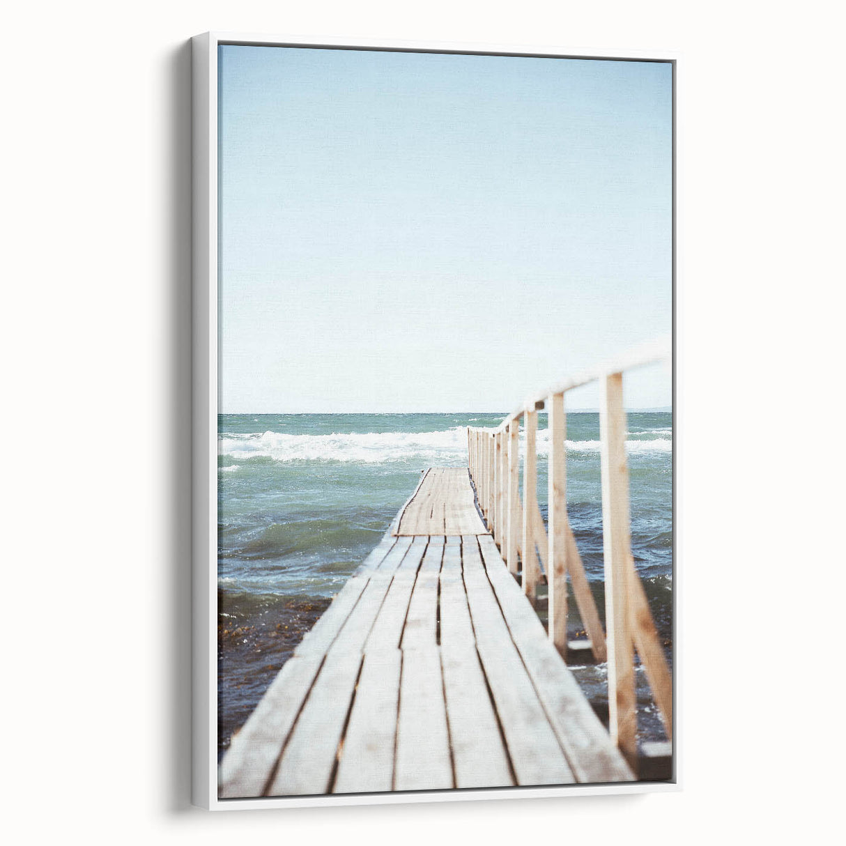 Vintage poster art of summer season on framed canvas, featuring vibrant colors on extra large format.