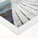 Art deco poster featuring a summer scene with vibrant colors on rolled canvas, suitable for dining room wall art.