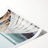 Extra large wall art featuring line art flowers in black on a white background, rolled print format.