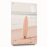 Large abstract wall art on acrylic glass featuring swirling blue and white patterns.