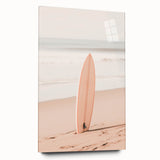 Large abstract wall art in vibrant blue and orange hues on acrylic glass, suitable for bedroom or dining room decor.