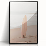 Large abstract wall art in mid-century modernist style, featuring a mix of vibrant and muted tones on acrylic.