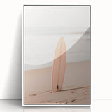 Art deco poster featuring a stylized summer scene in pastel shades on white acrylic, ideal for nursery wall art.
