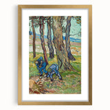 Abstract art print featuring swirling blues and yellows on a framed canvas, ideal for dining room decor.