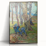 Large art print of Van Gogh's painting in a silver frame, featuring mid-century modernist style, ideal for nursery wall art.