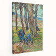 Vincent van Gogh-inspired print on large stretched canvas, featuring vibrant blues and yellows, ideal for kitchen wall art.