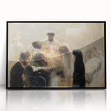 Modern Wall Art: Emotional Abstract Scene of Surgery in Muted Tones