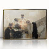 Modern Wall Art: Emotional Abstract Scene of Surgery in Muted Tones