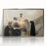 Modern Wall Art: Emotional Abstract Scene of Surgery in Muted Tones