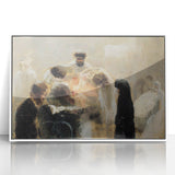 Modern Wall Art: Emotional Abstract Scene of Surgery in Muted Tones