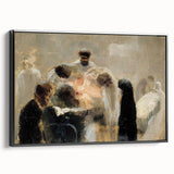 Modern Wall Art: Emotional Abstract Scene of Surgery in Muted Tones