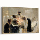 Modern Wall Art: Emotional Abstract Scene of Surgery in Muted Tones